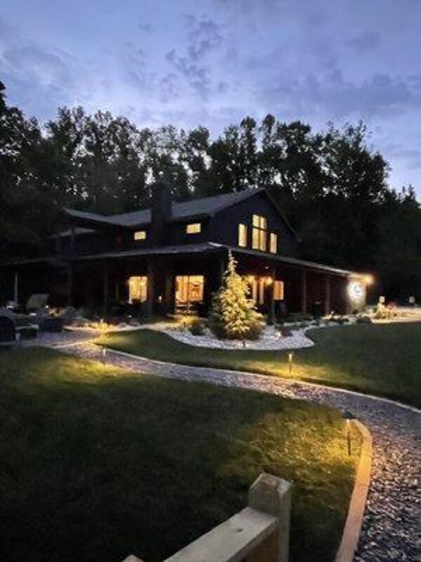 home, house, cottage, roof, estate, night
