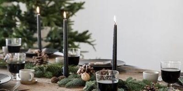 tableware, serveware, dishware, christmas decoration, candle, conifers